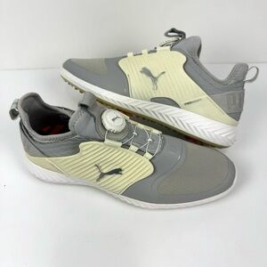 Puma Men's 8.5 Grey/ White Ignite Pwradapt Caged Crafted Golf Shoes Adaptive Fit
